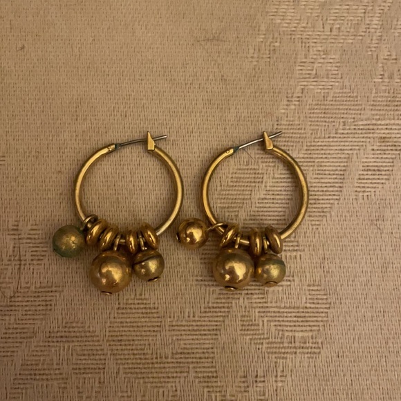 Vintage 1990s beaded pierces earrings lot, mixed metals and beads, fun designs - Picture 2 of 7